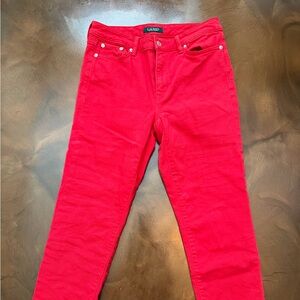 Ralph Lauren Size 8 Red Women’s Capri Jeans 93% Cotton